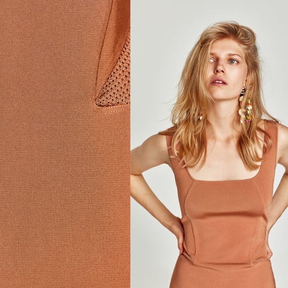 ZARA BANDAGE KNIT DRESS WITH SEAMS AT THE WAIST - Picture 4 of 4